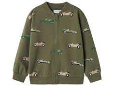 Name It dusty olive cars sweat cardigan